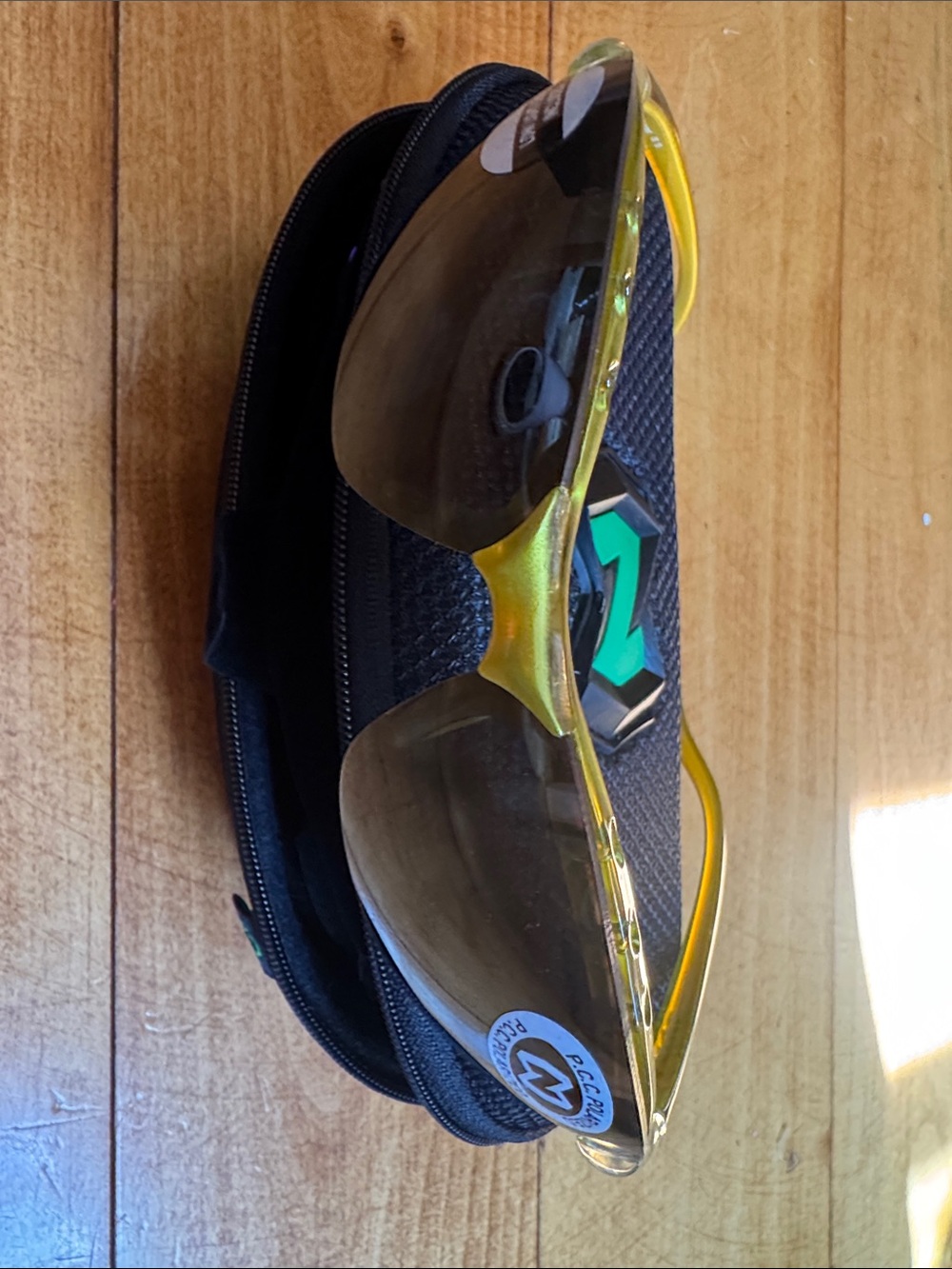 Native Yellow Translucent Sport Sunglasses with Green Nose Pads